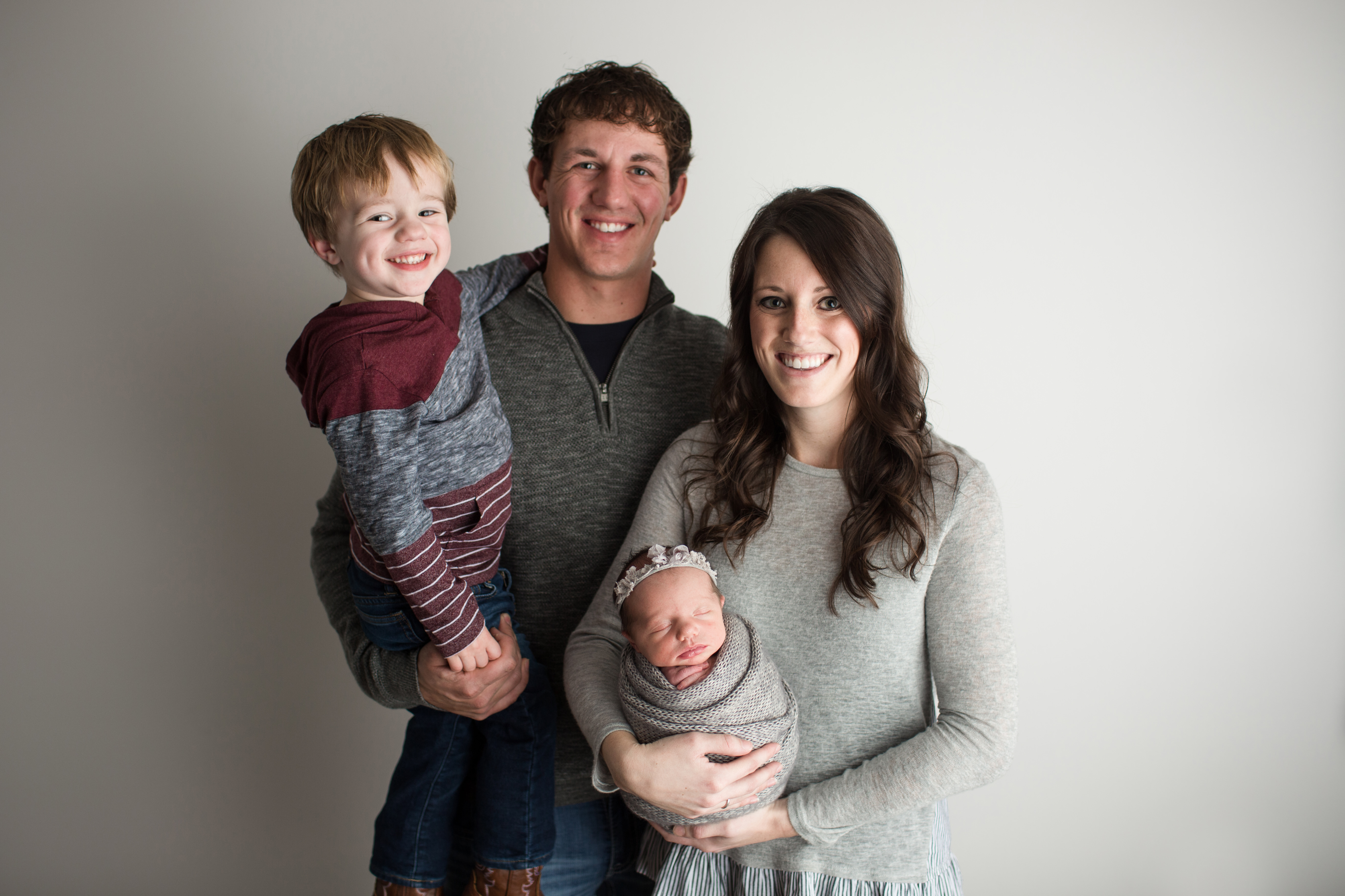 family of four newborn photos