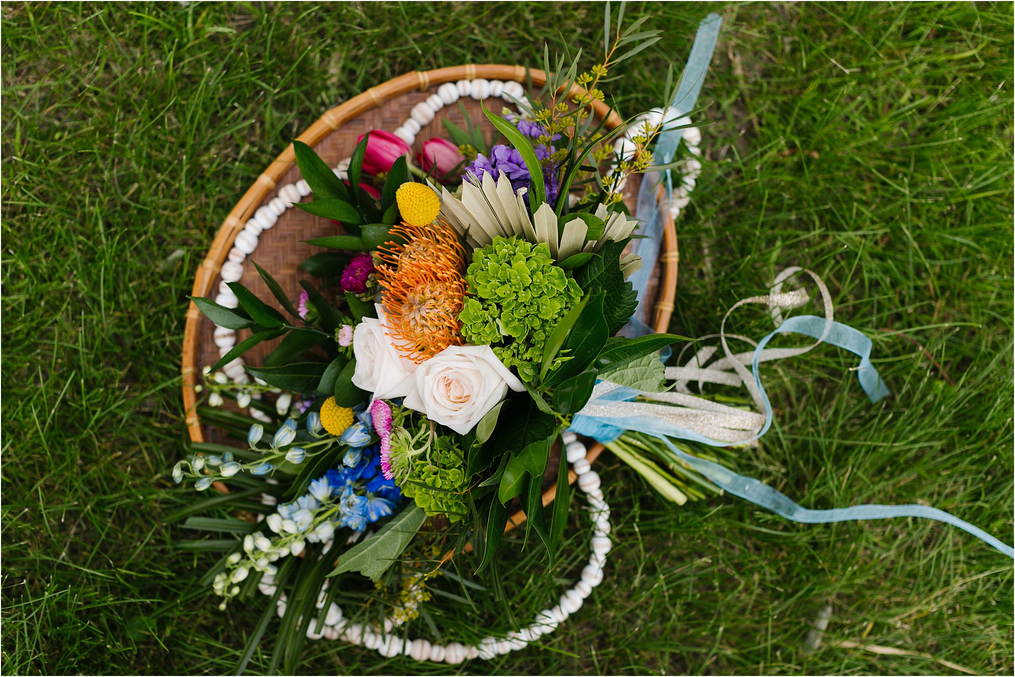 gorgeous colorful bright brides bouquet